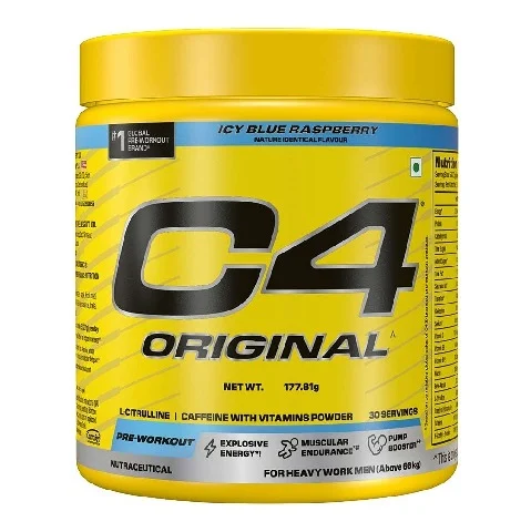Cellucor C4 Original Pre-Workout, 180 g (0.39 lb), Icy Blue Raspberry (Icy Blue Raspberry)