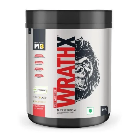 MuscleBlaze Pre Workout WrathX, 340 g (0.75 lb), Fruit Fury (Fruit Fury)